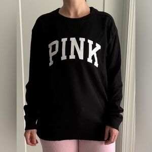 Victoria’s Secret PINK Ultra Soft Distressed Pull over sweater- Black